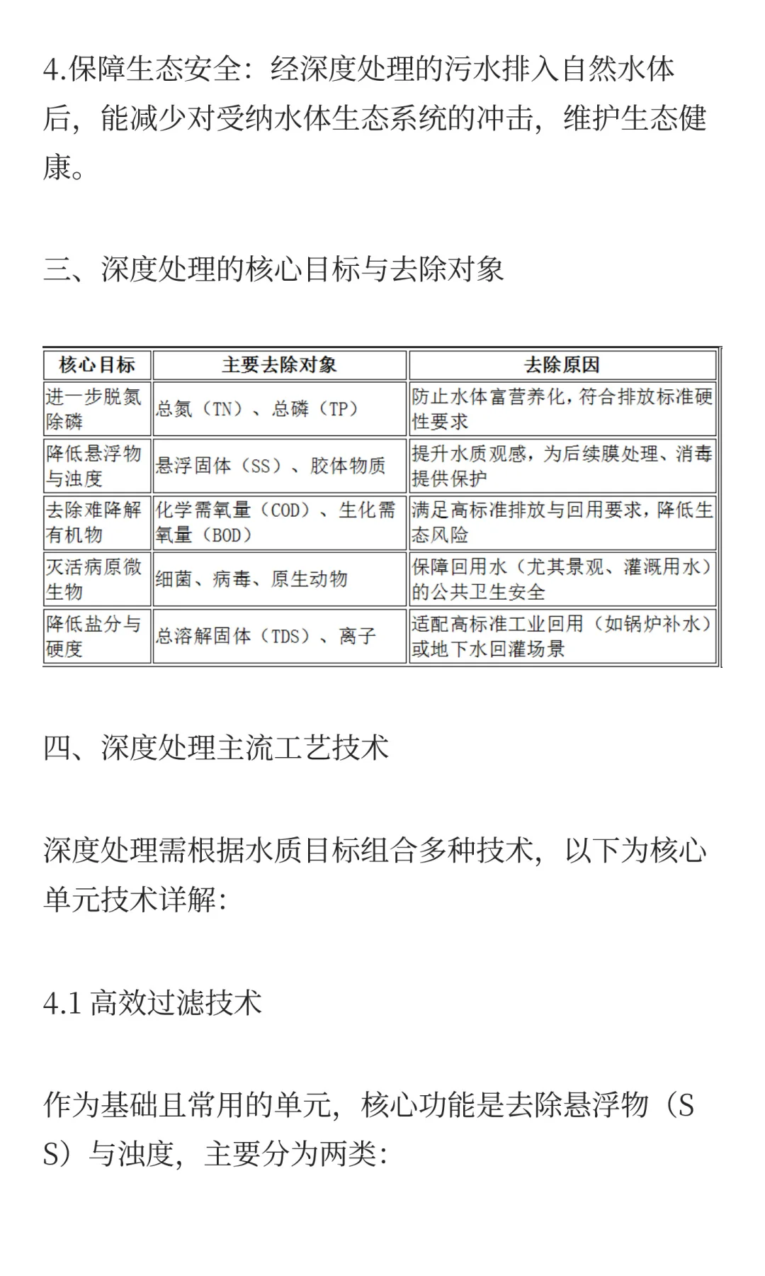 浅谈污水处理工艺中的深度处理