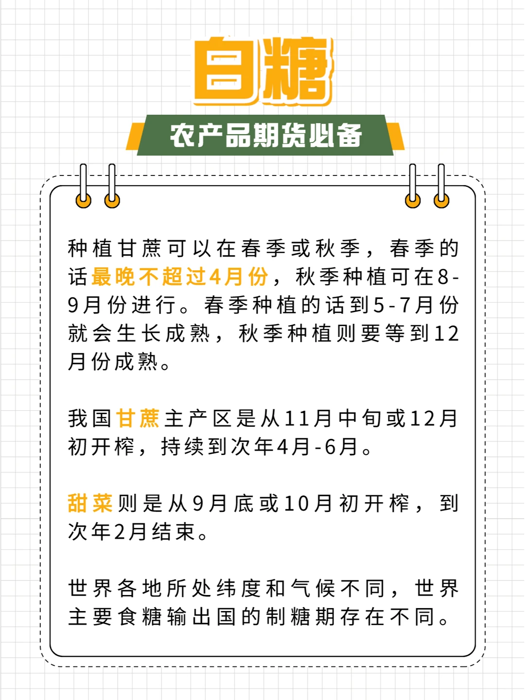这篇农产品的生长周期简直不要太全！