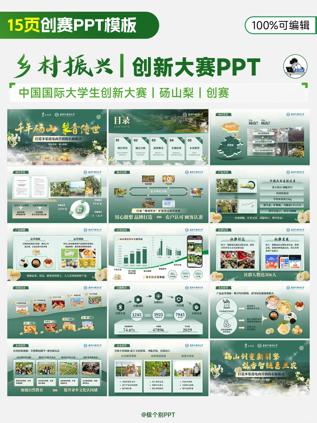 三创赛PPT 果树种植丨电商兴农丨品牌搭建