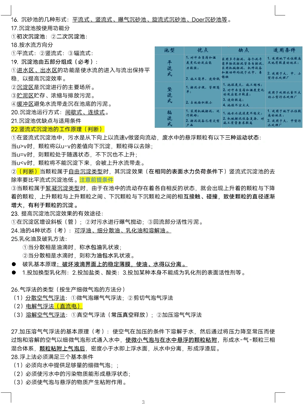 水污染控制工程下期末整理