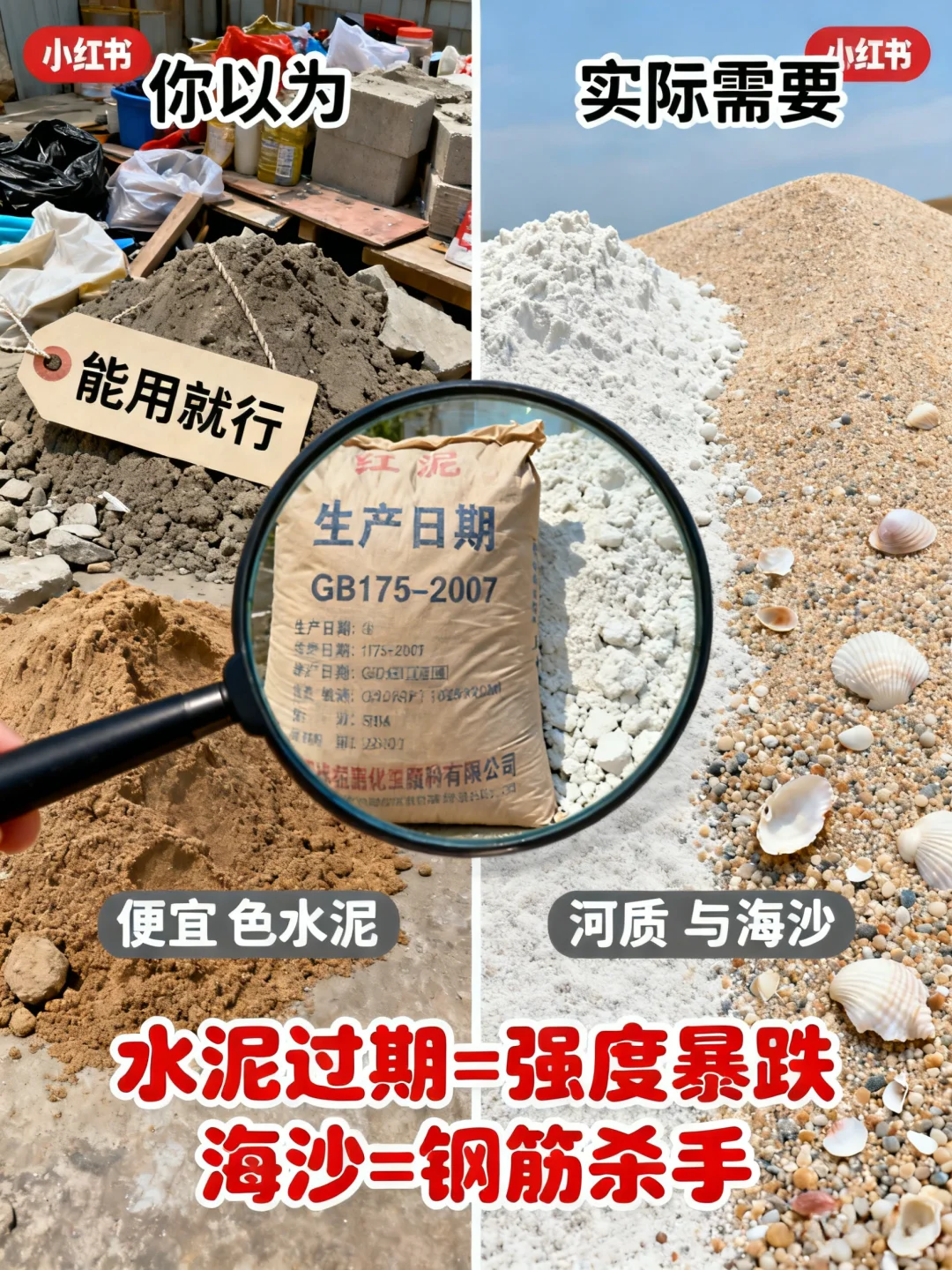 装修避坑！水泥黄沙选不对新房 5 年就开裂