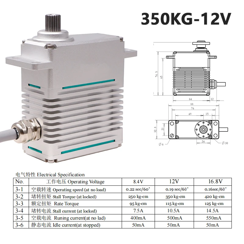 高扭矩 全金属无刷工业级舵机