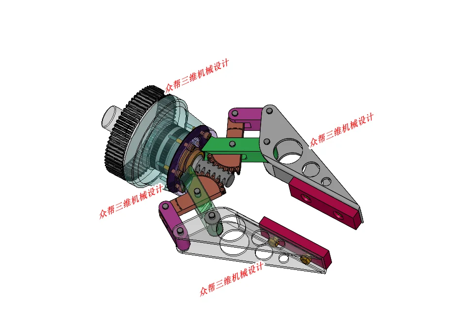 两指夹爪设计|夹取机械手设计|机械手设计
