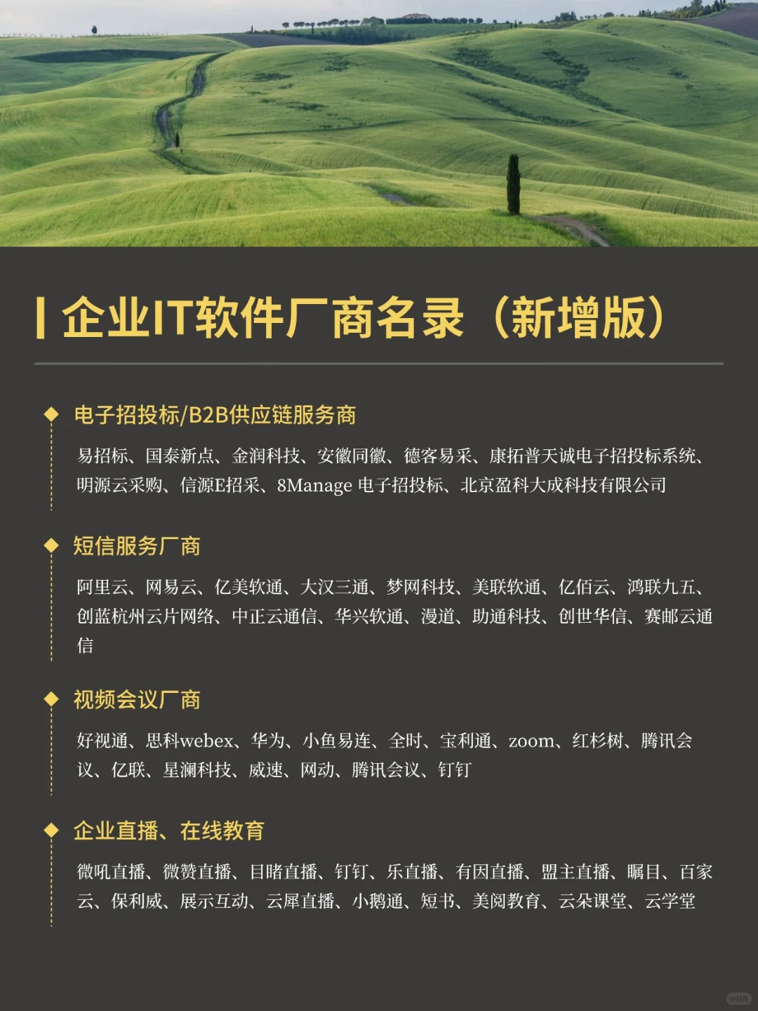 国产IT软件厂商名录更新版！