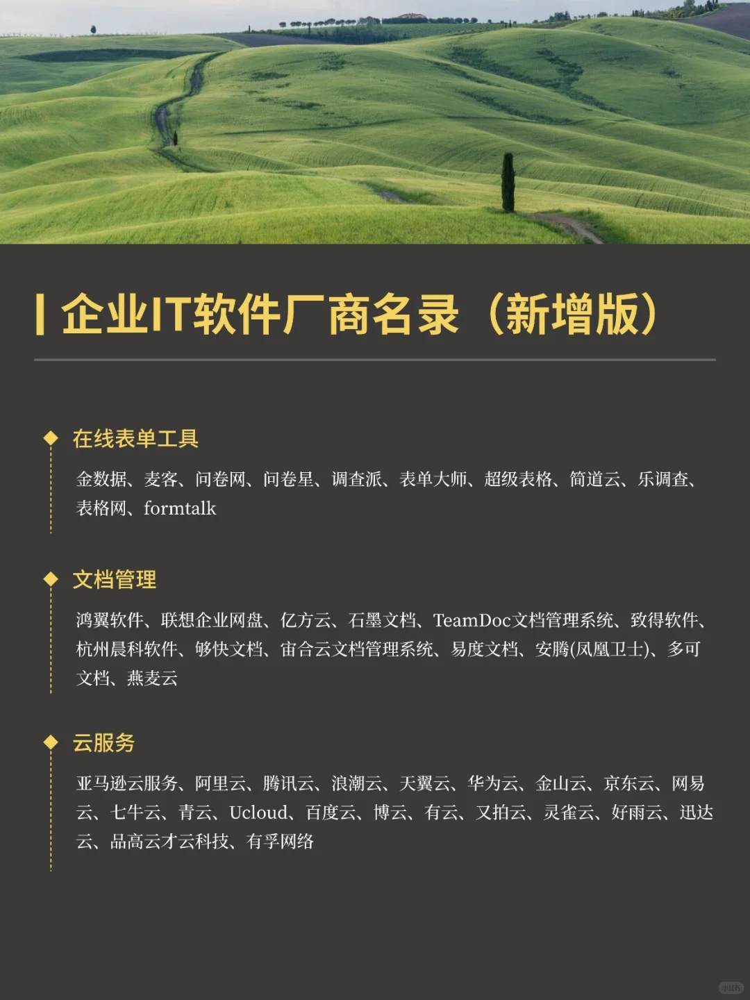 国产IT软件厂商名录更新版！