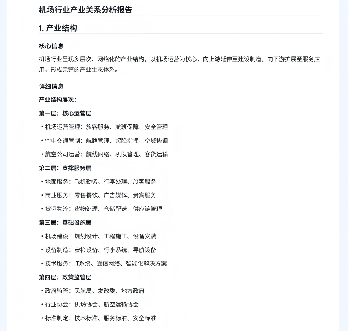 机场行业分析 （二、产业链）