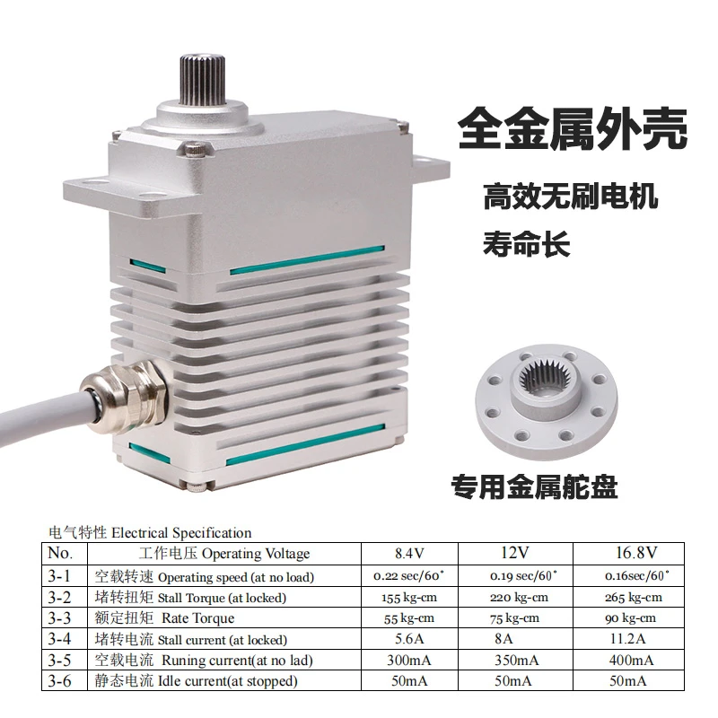 高扭矩 全金属无刷工业级舵机