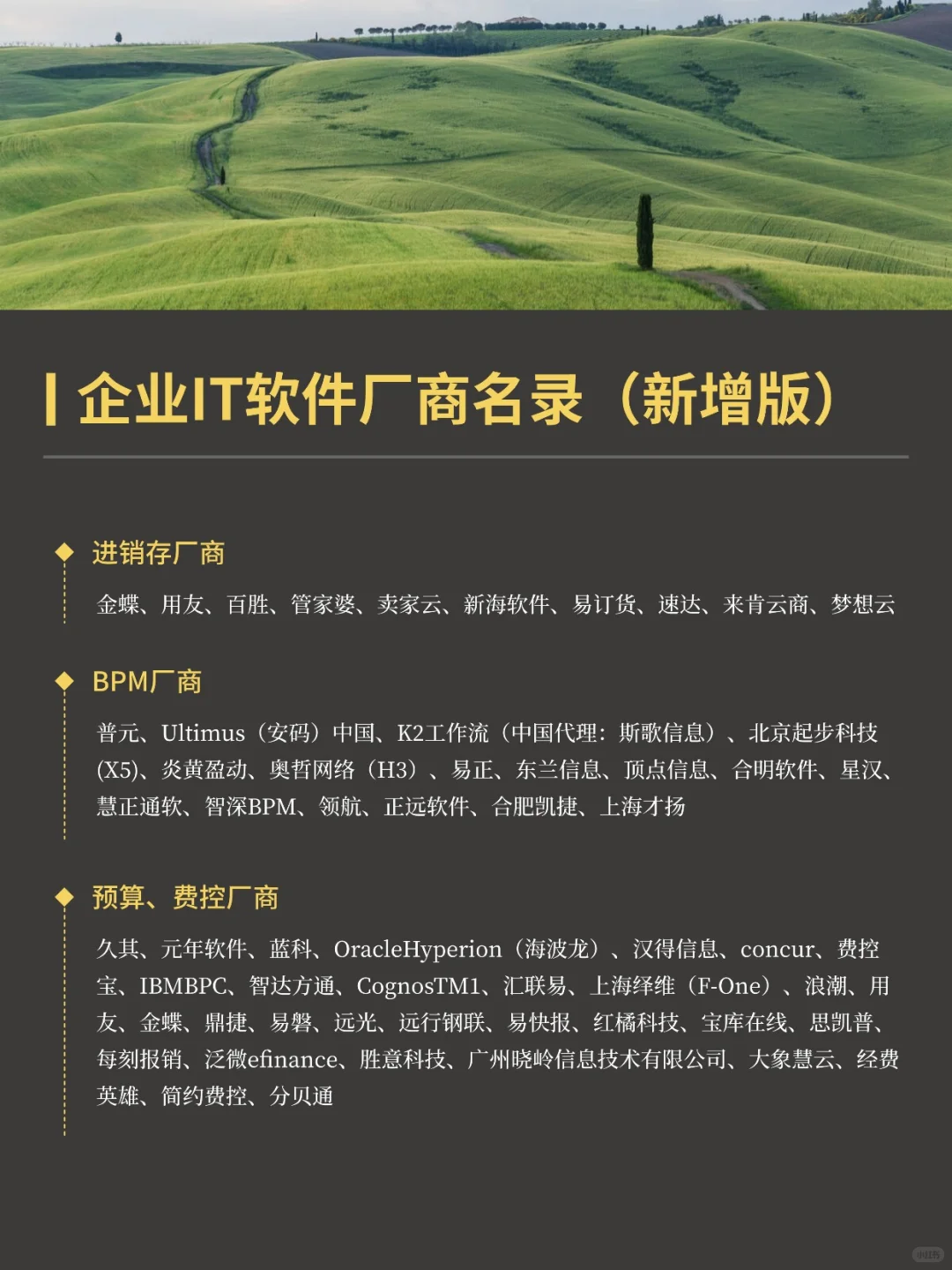 国产IT软件厂商名录更新版！