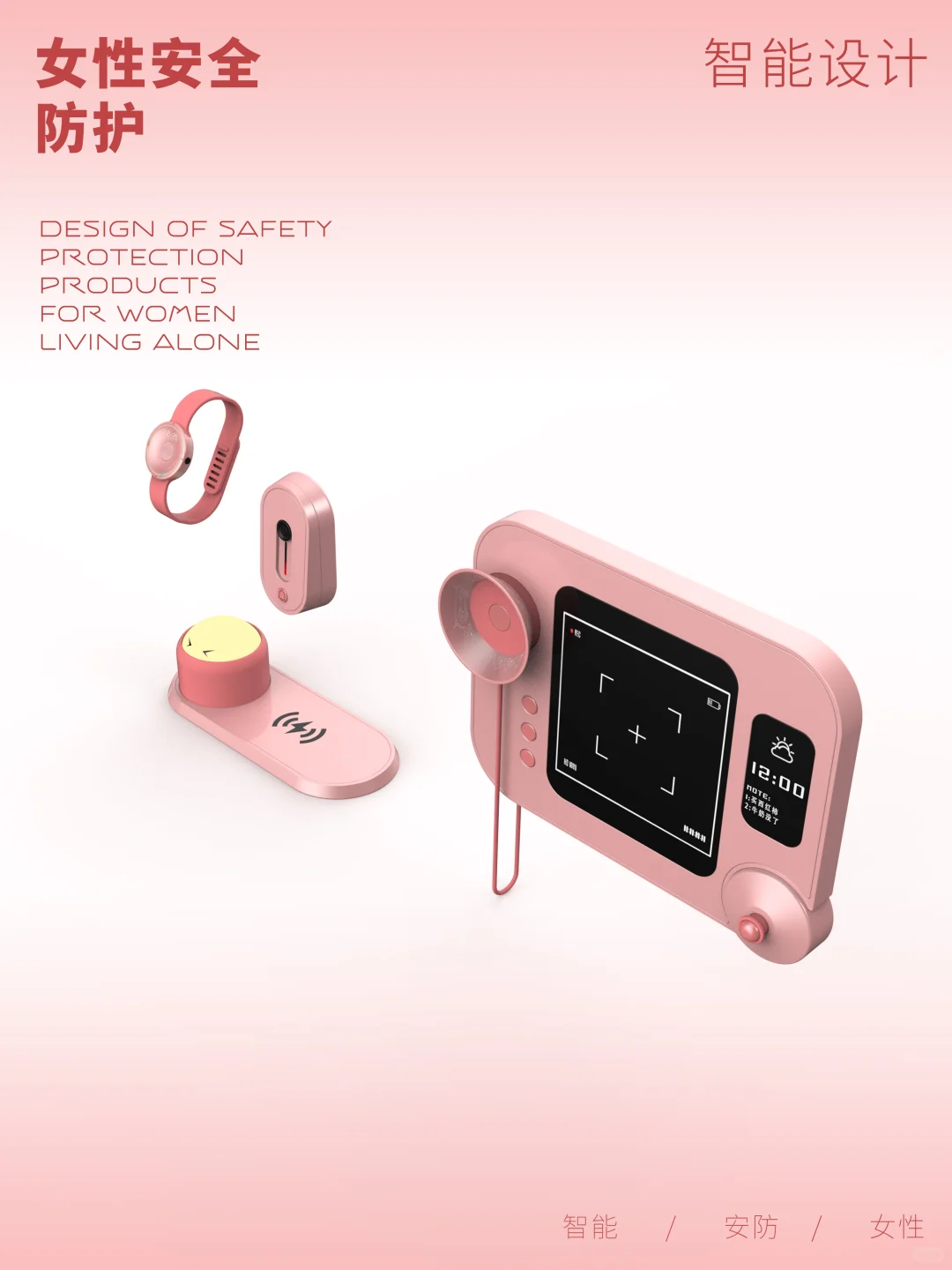 产品/工业原创设计 女性居家安全防护的设计