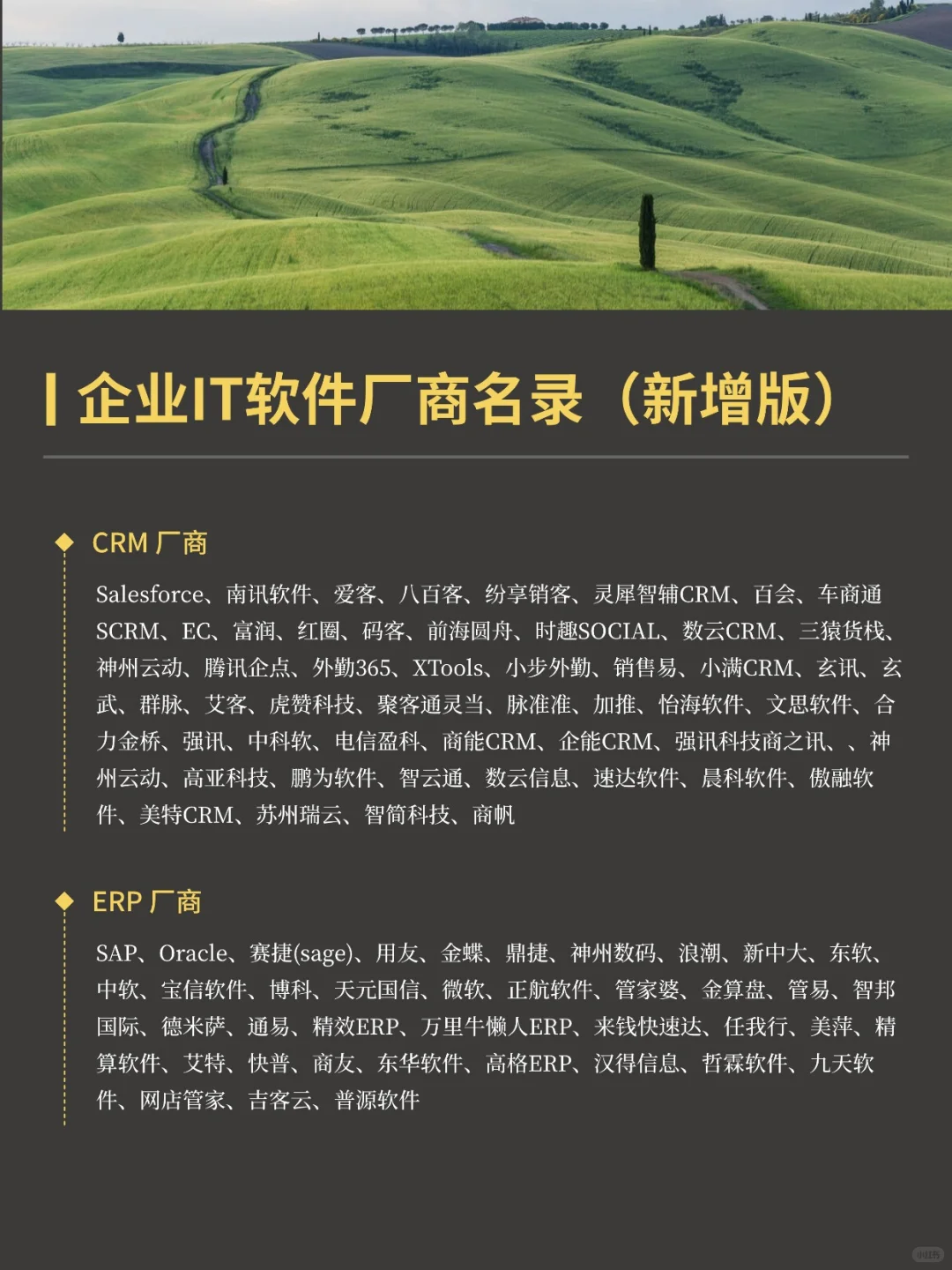 国产IT软件厂商名录更新版！