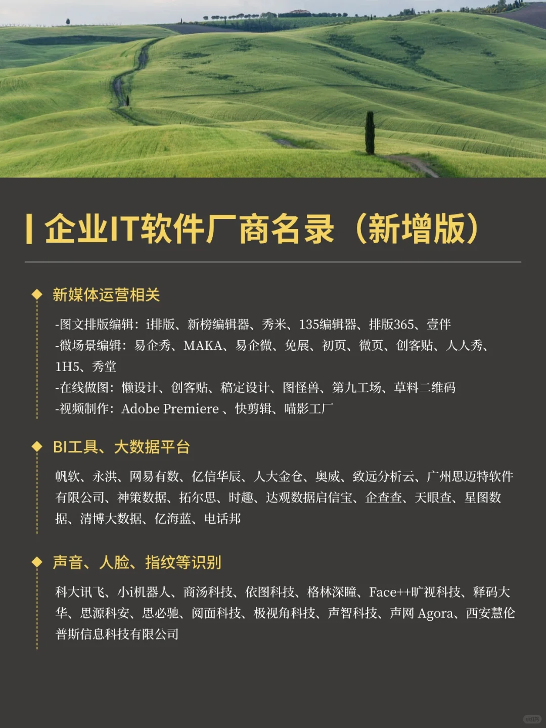 国产IT软件厂商名录更新版！