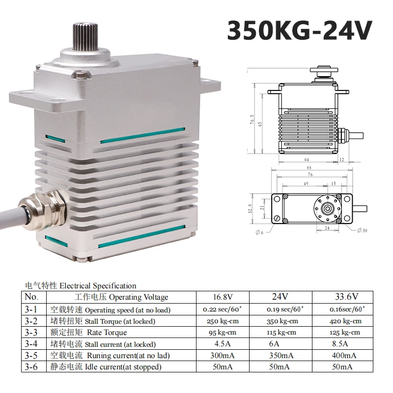 高扭矩 全金属无刷工业级舵机