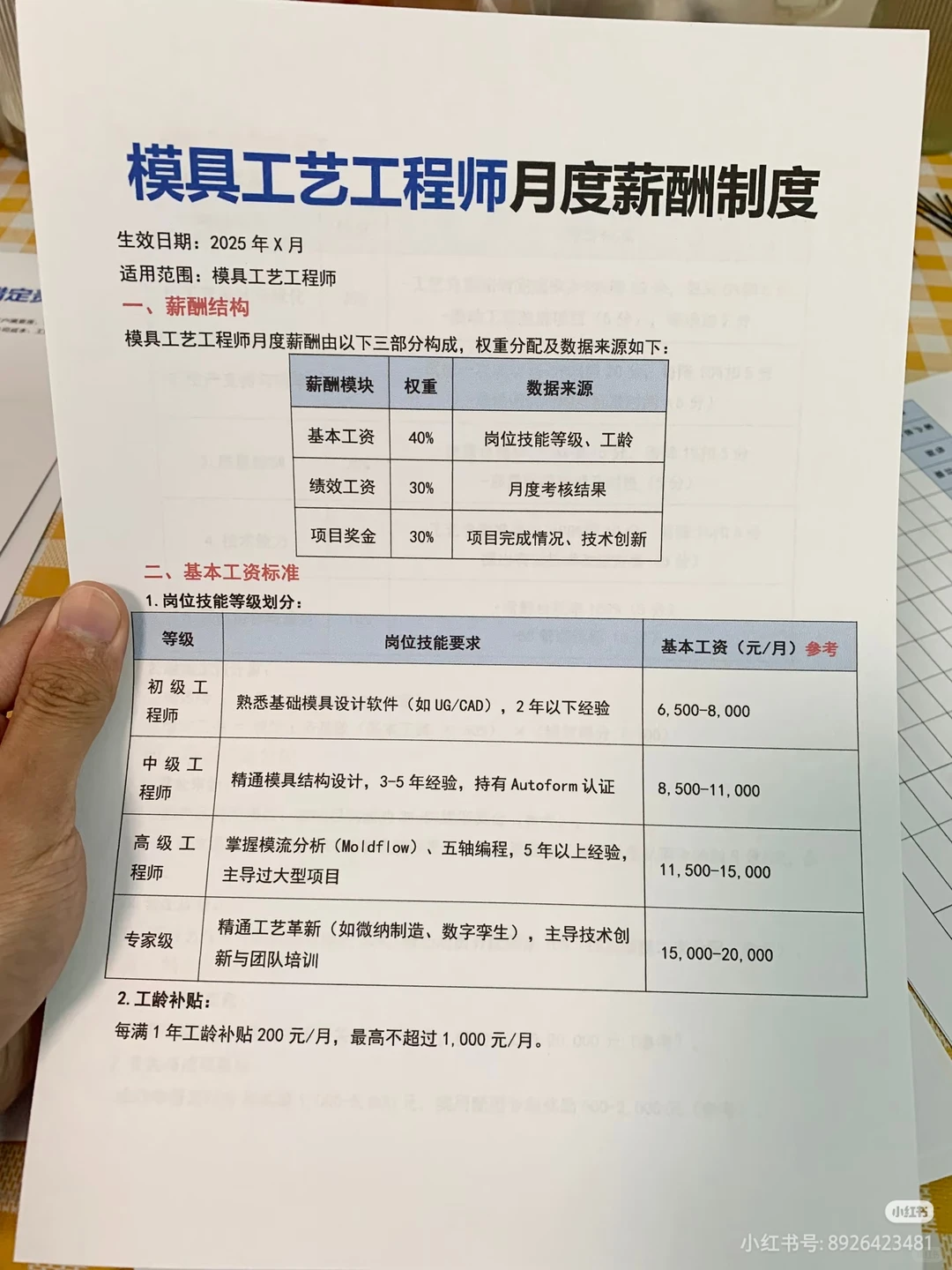 (有全套文件)生产企业薪酬体系设计