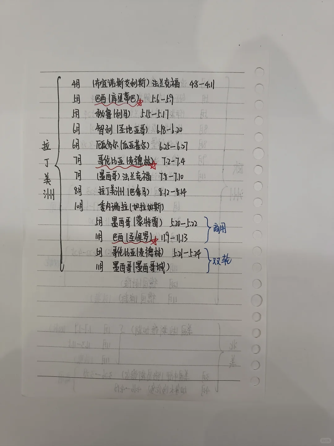 手写版汽配展会计划表（2026年）