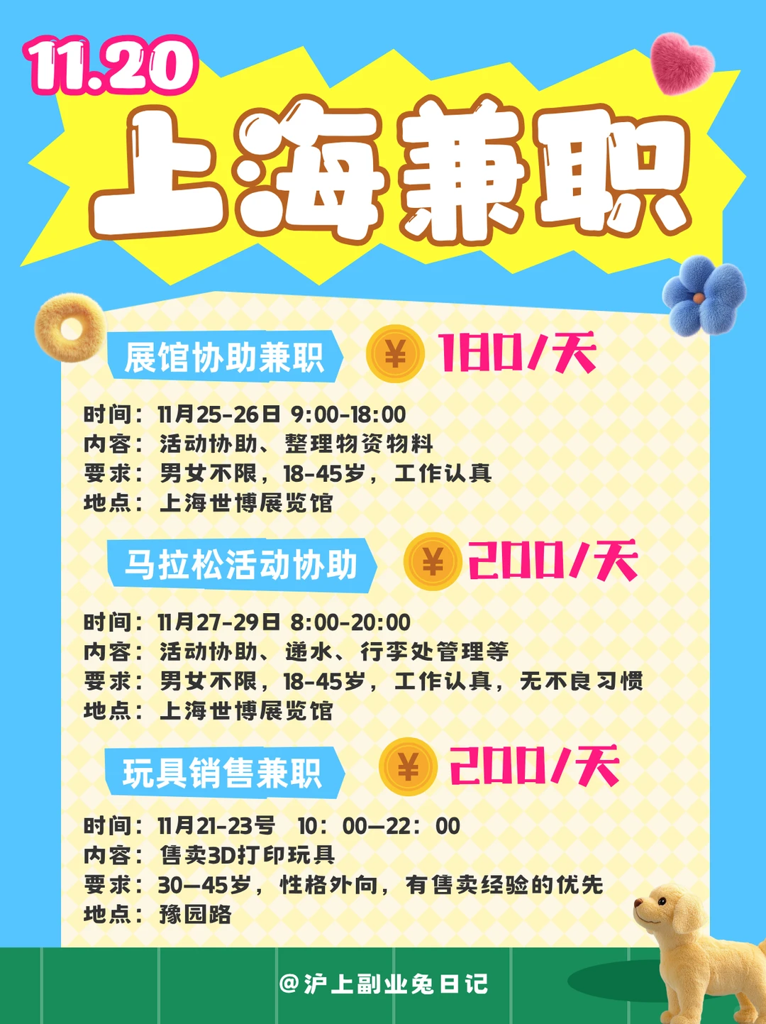 上海兼职日结250?/天?轻松拿捏?