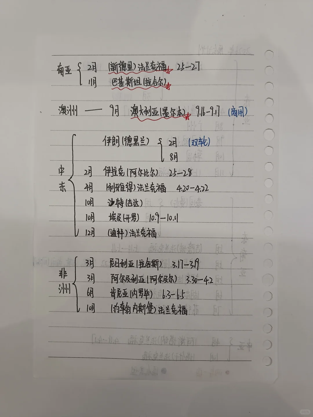 手写版汽配展会计划表（2026年）