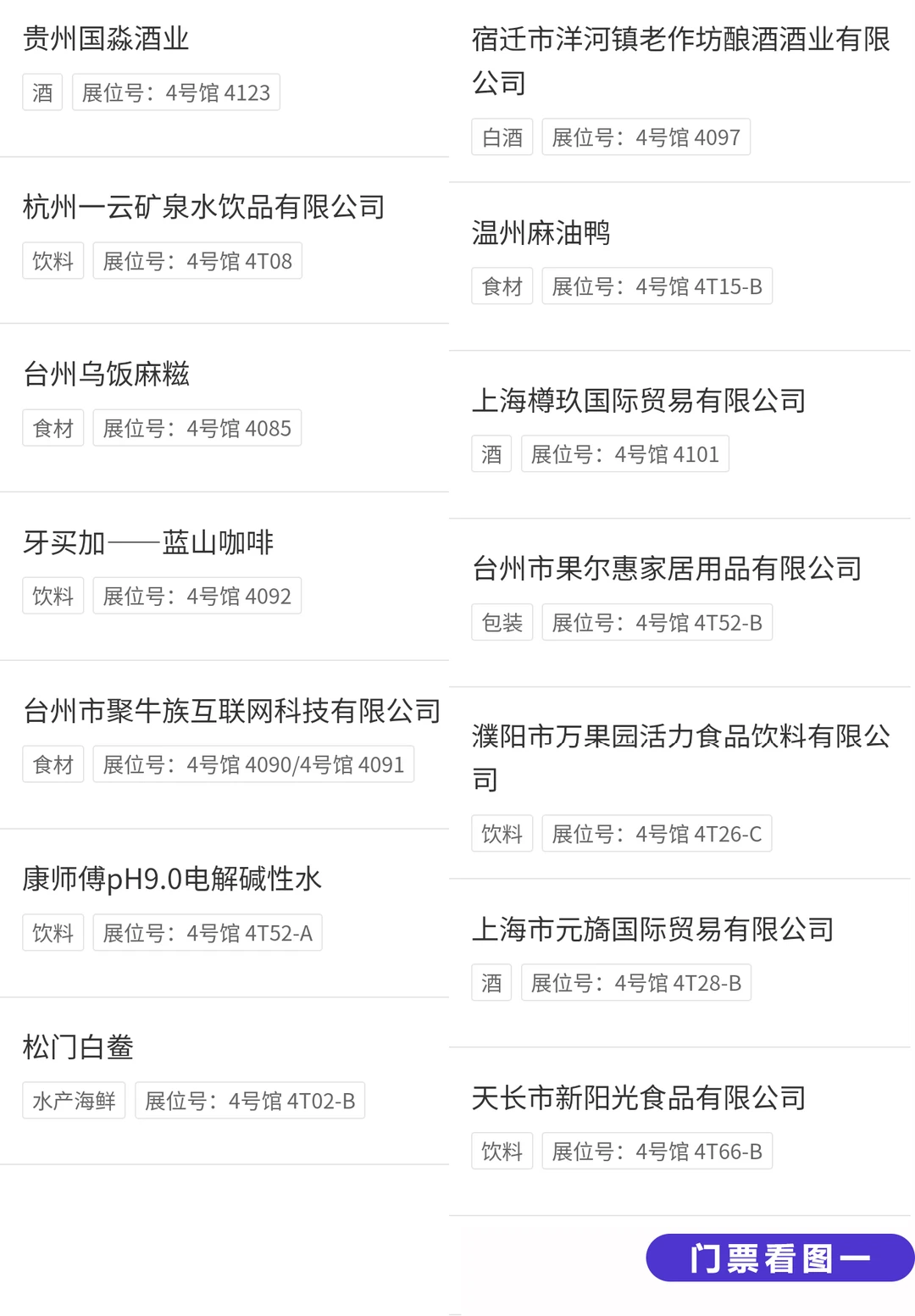 浙江台州食材及酒水展【展商名单】公布啦！