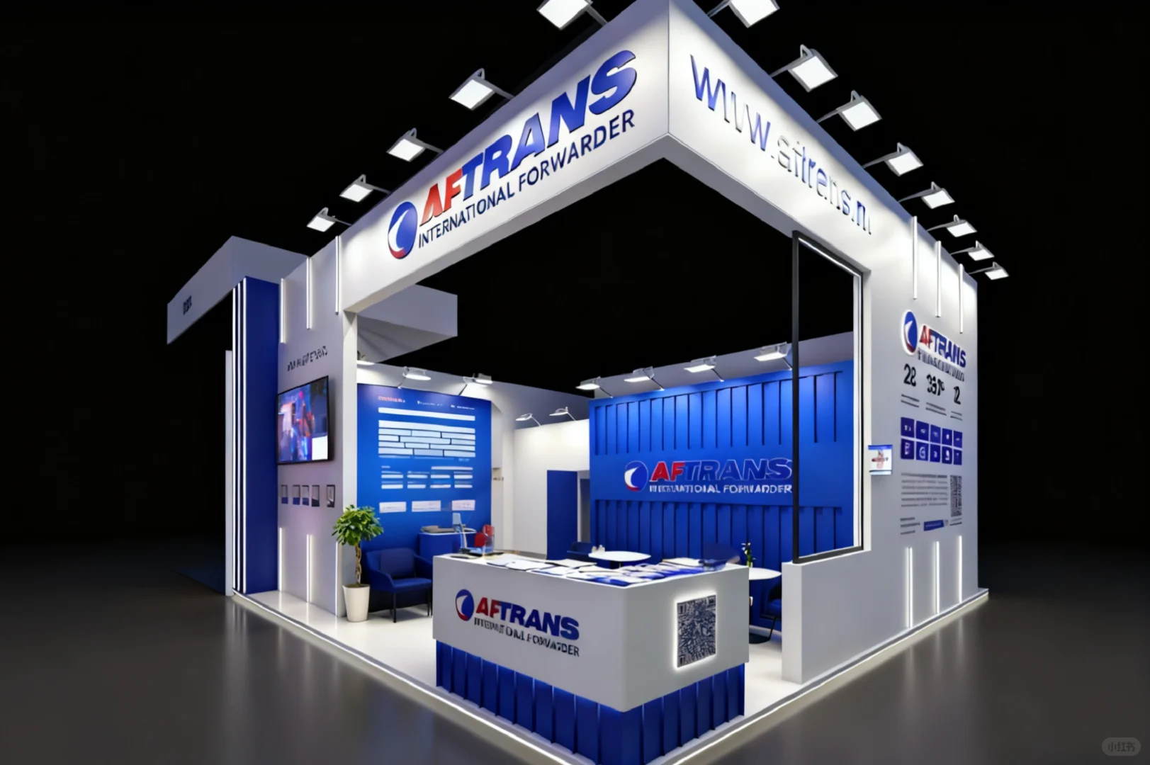 进博会上吸睛的蓝白系展台设计搭建