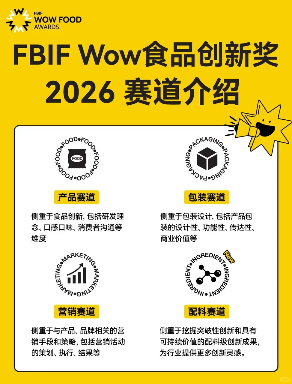 FBIF Wow食品创新奖 2026赛事报名中！