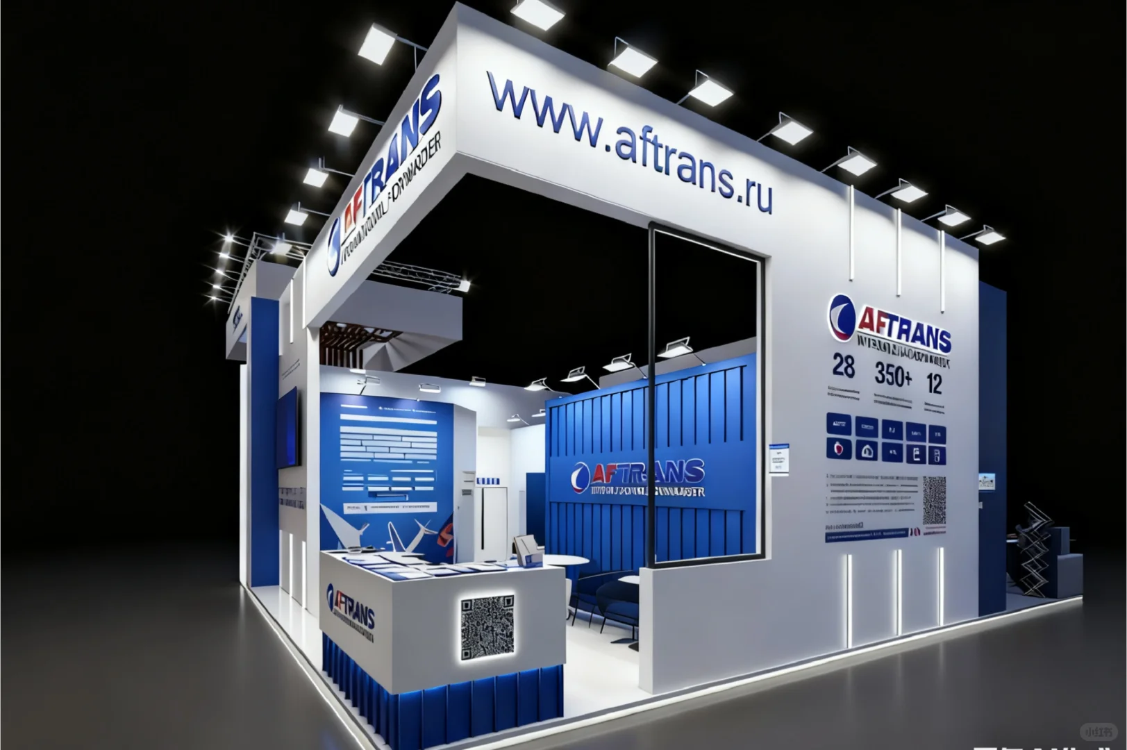 进博会上吸睛的蓝白系展台设计搭建