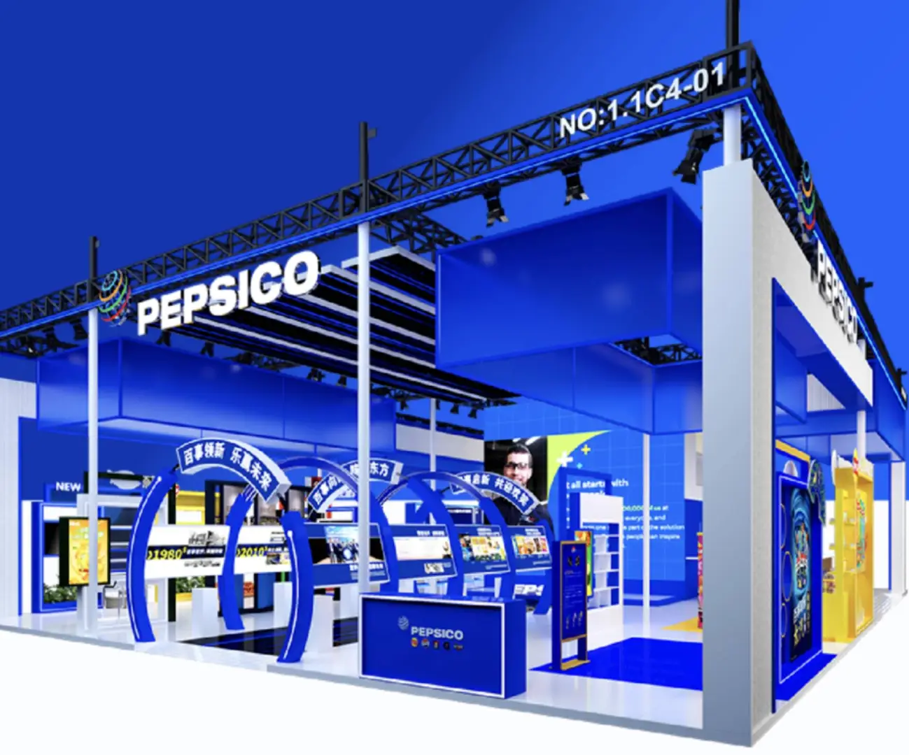 上海展会搭建‖百事可乐展台亮点分析