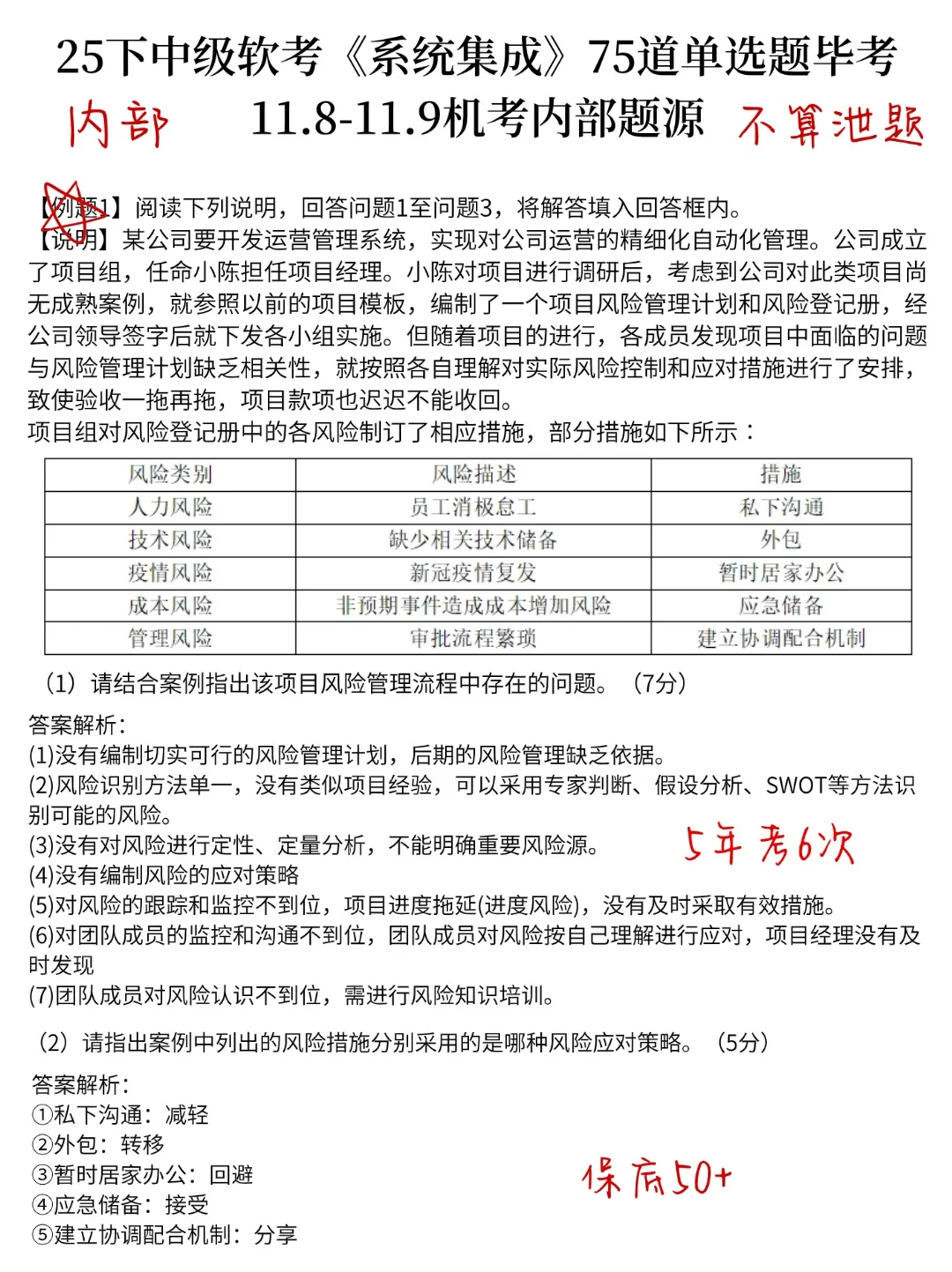 别裸考，这周六系统集成一晚上足矣(及格版)
