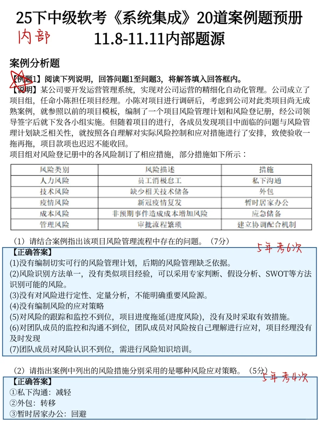 中级系统集成，就这10页纸，6h背完45过了
