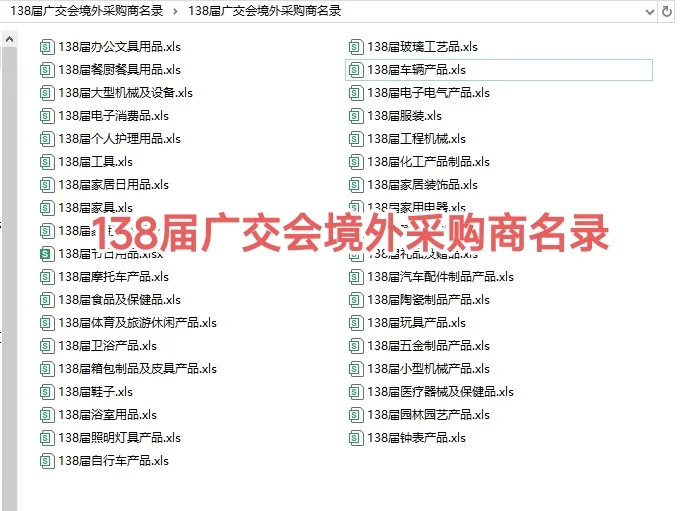 138届最新国外采购商名录