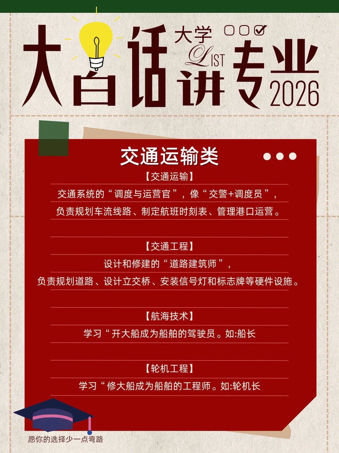 大白话解读：交通运输类专业
