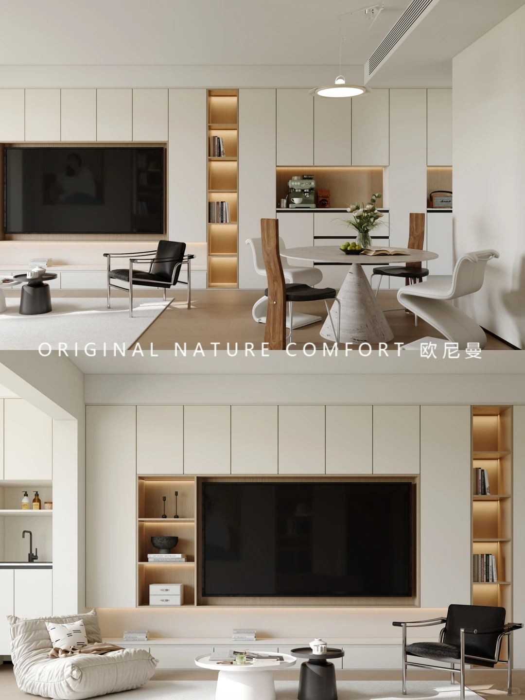 89平小家放大术‼️一半客厅一半书房！