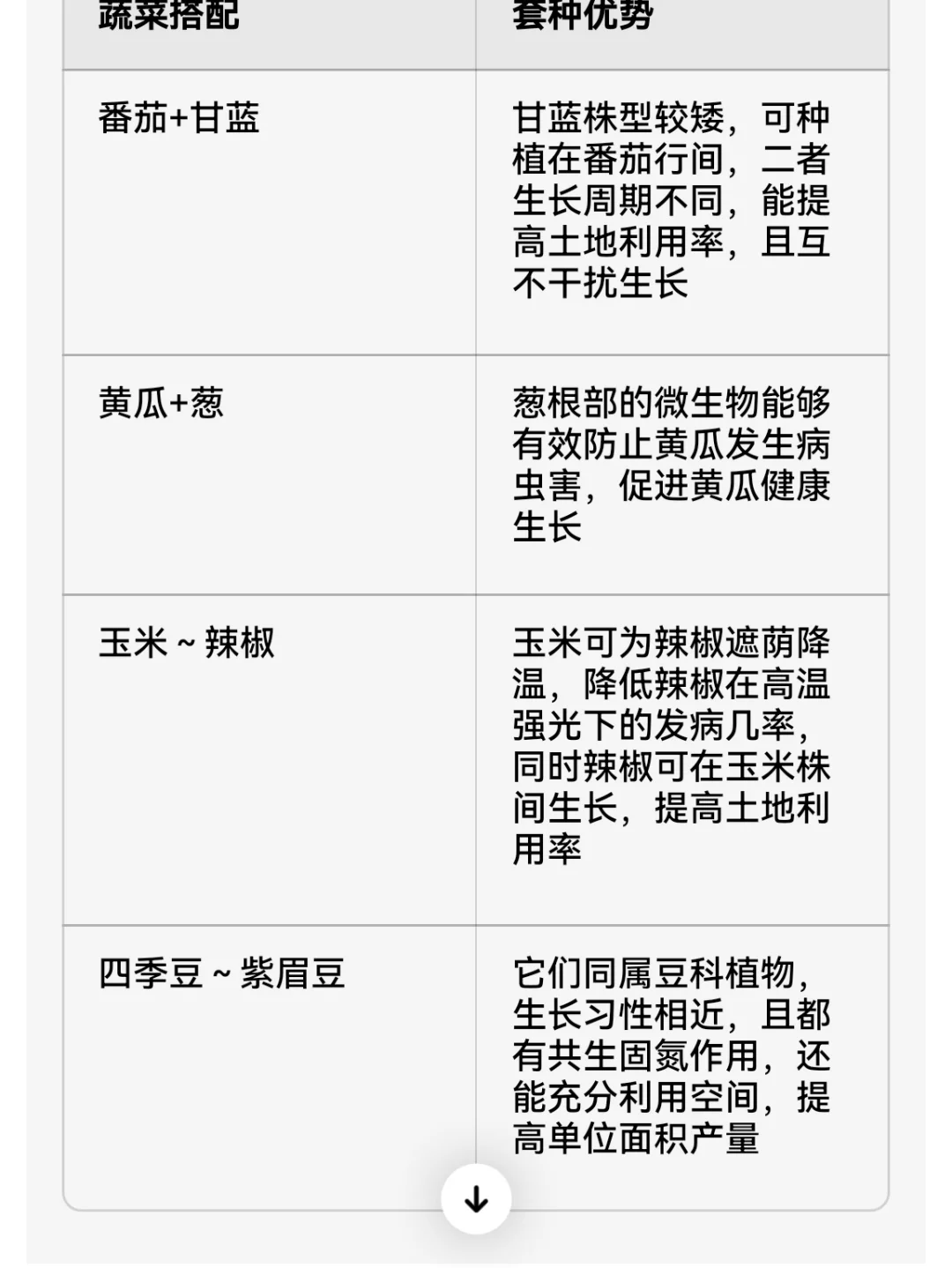 常用蔬菜套种表格