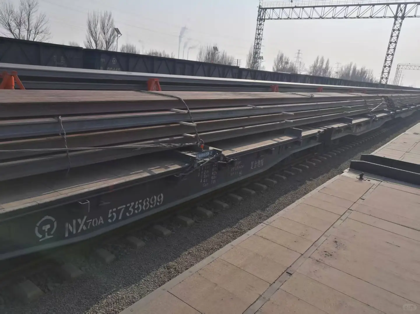 25米钢轨运输，哈萨克300吨