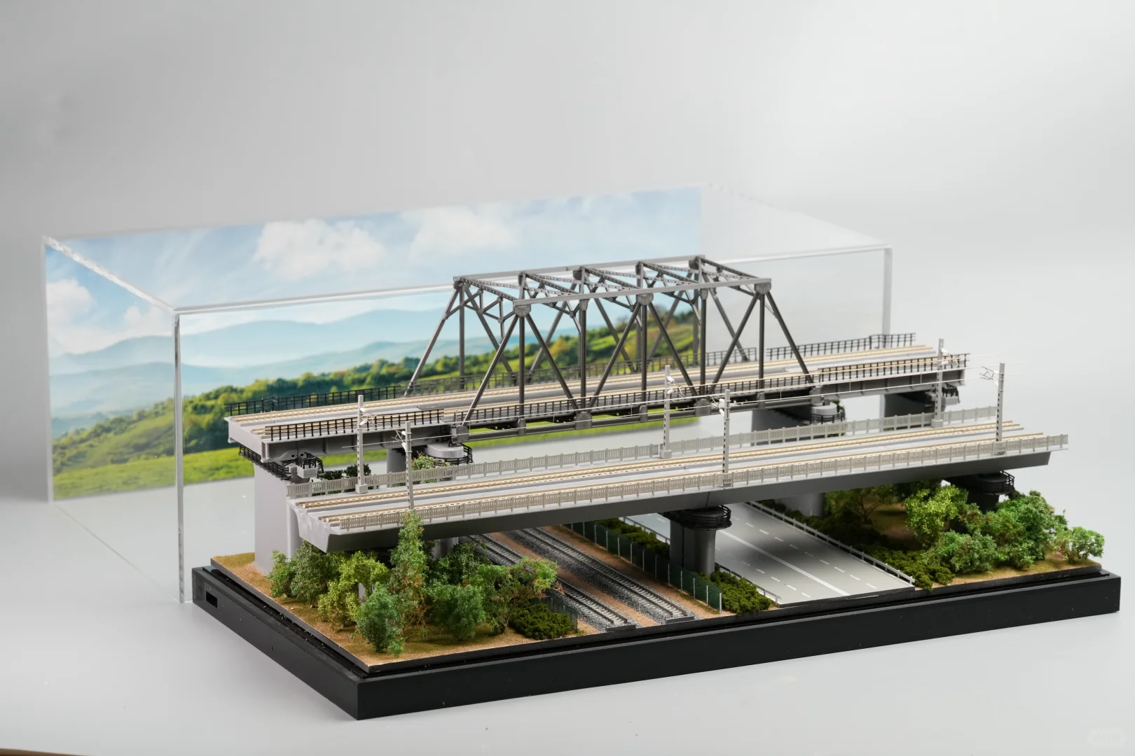 【N比例】火车模型 铁路交通枢纽场景展示盒