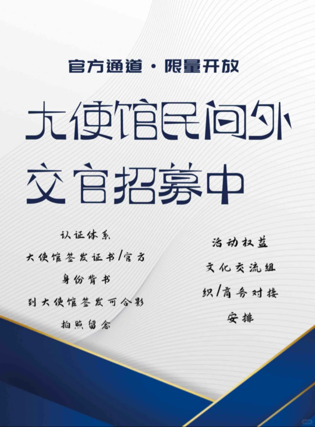 大使馆民间外交官招募中?