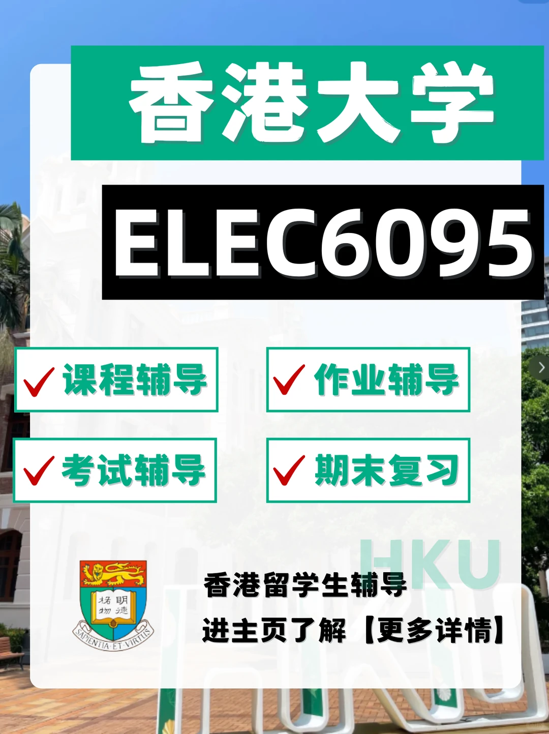 香港大学ELEC6095期末考试、作业辅导！