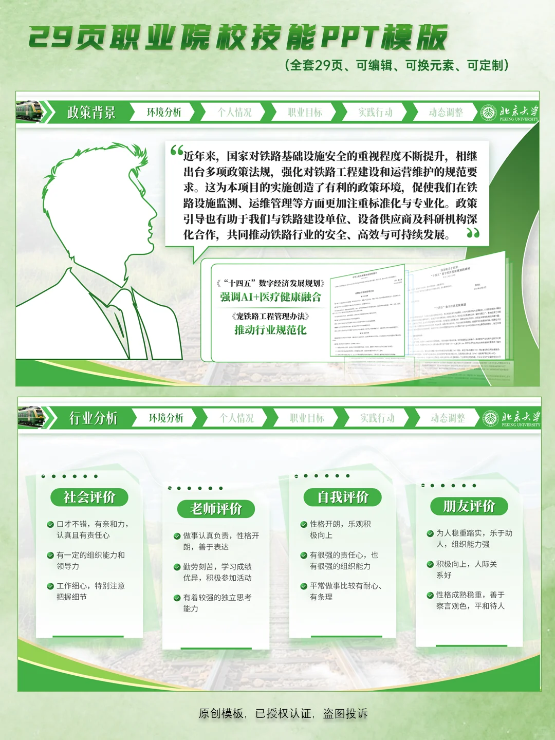 创赛获奖案例|职业规划大赛《铁路省道》PPT