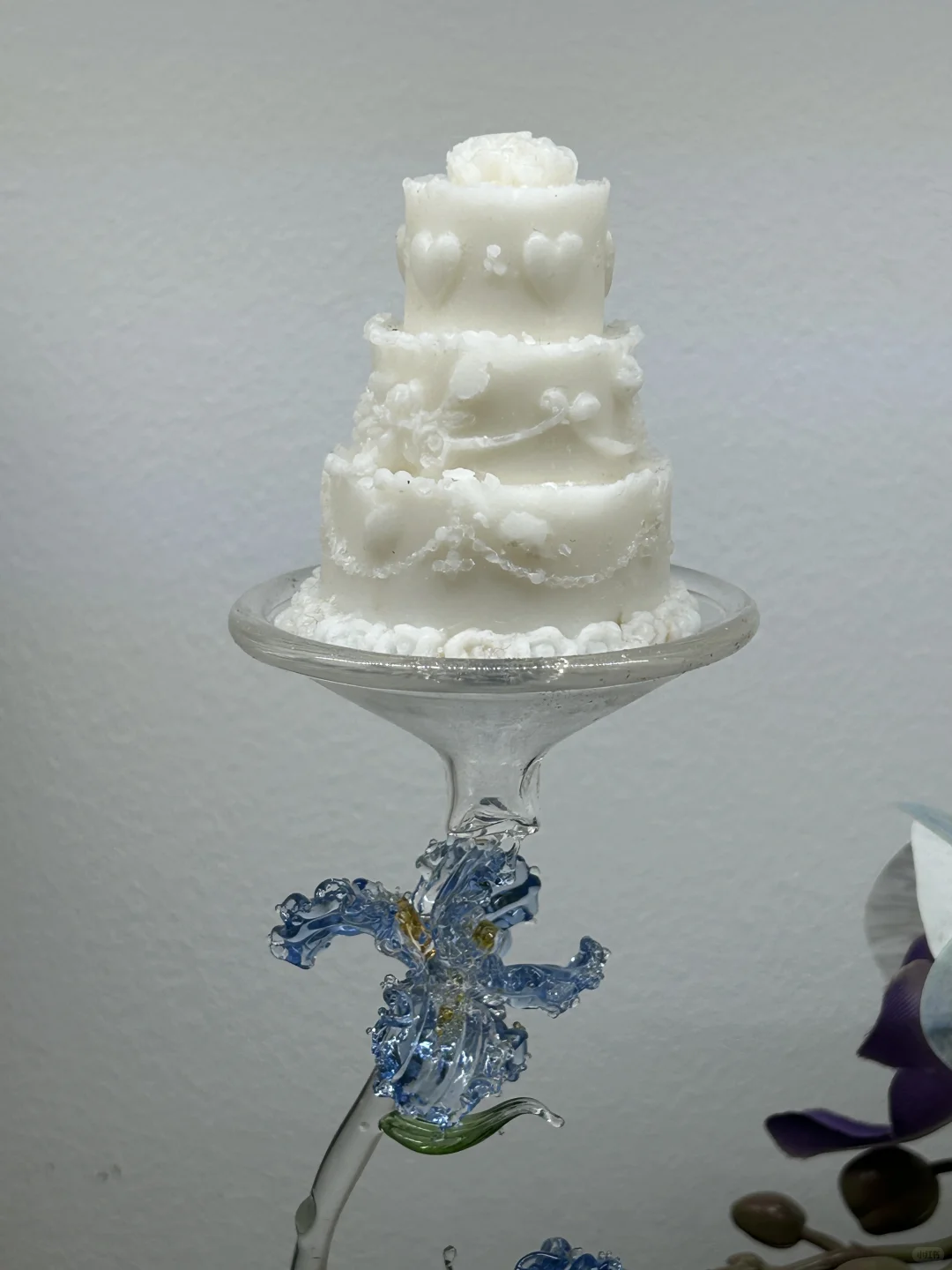 烧了个有点丑的鸢尾玻璃烛台