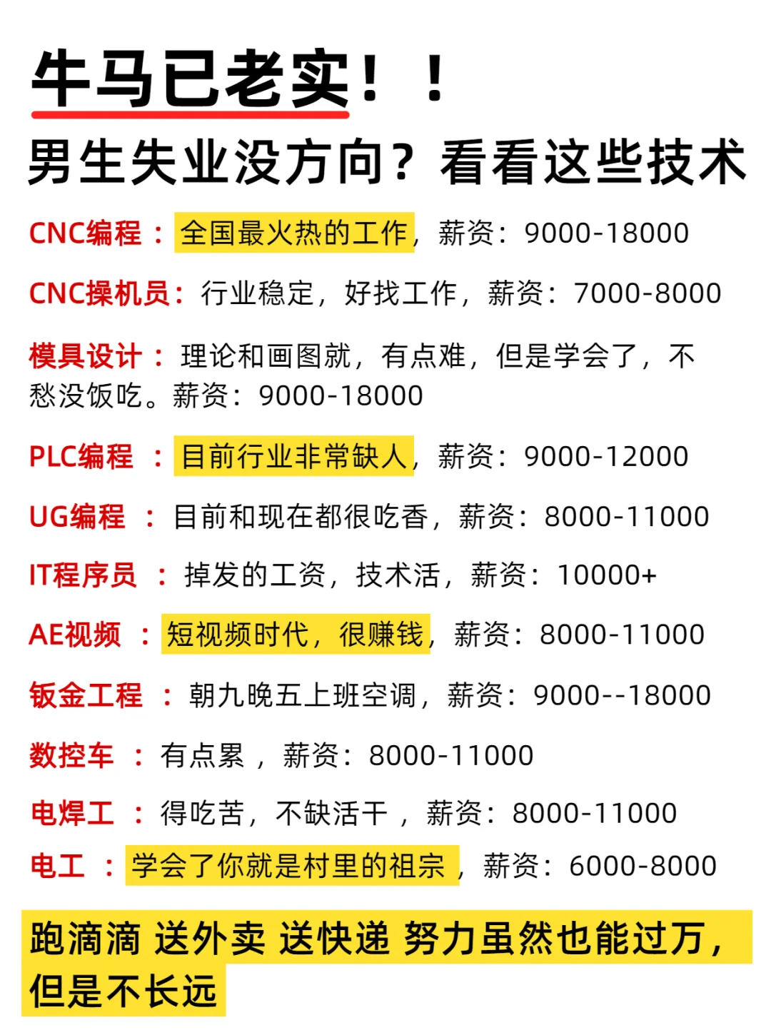 失业转行必看❗这几个技术越干越吃香