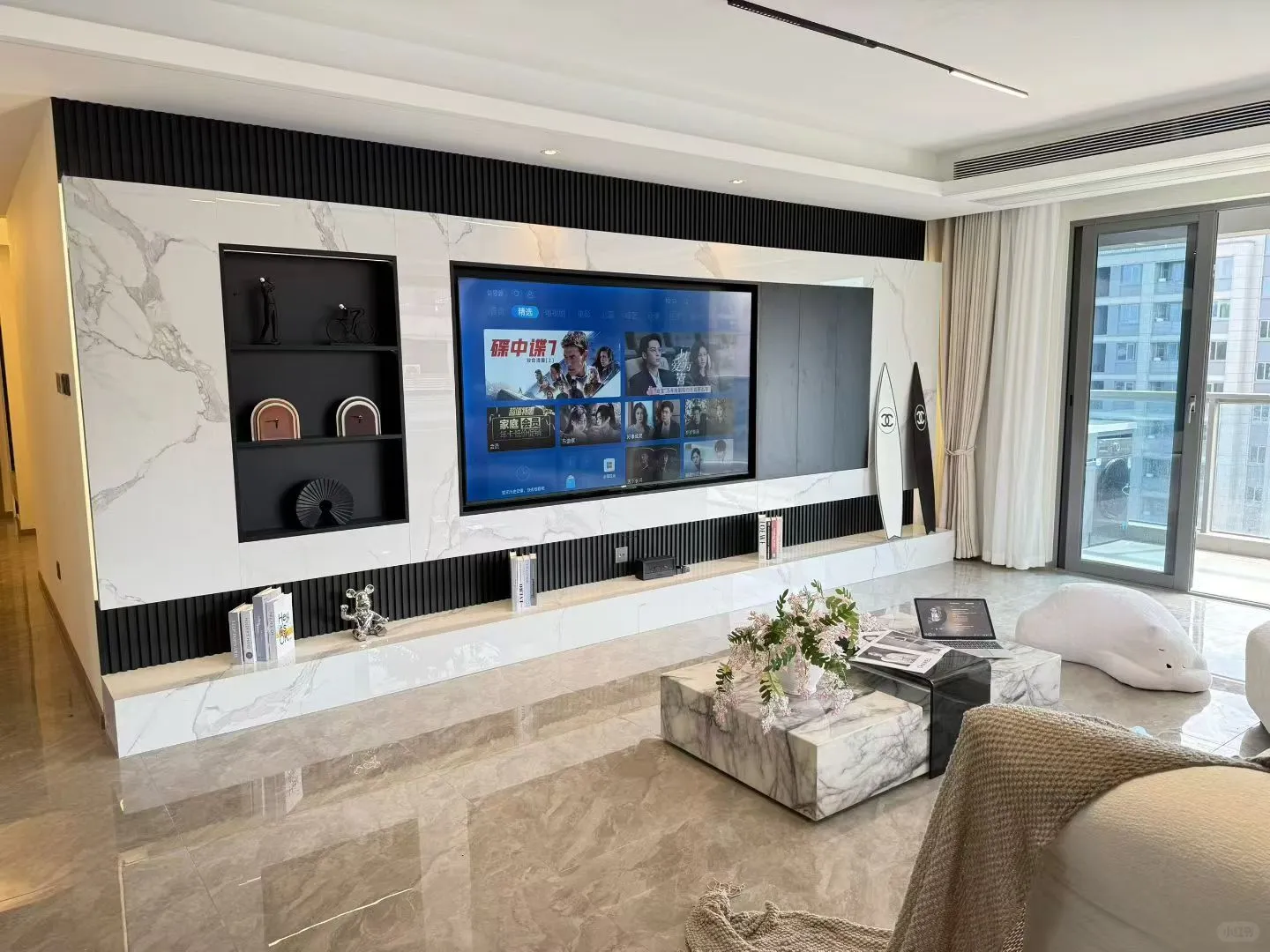 奶油风轻奢4房?边套景光阳台全屋定制