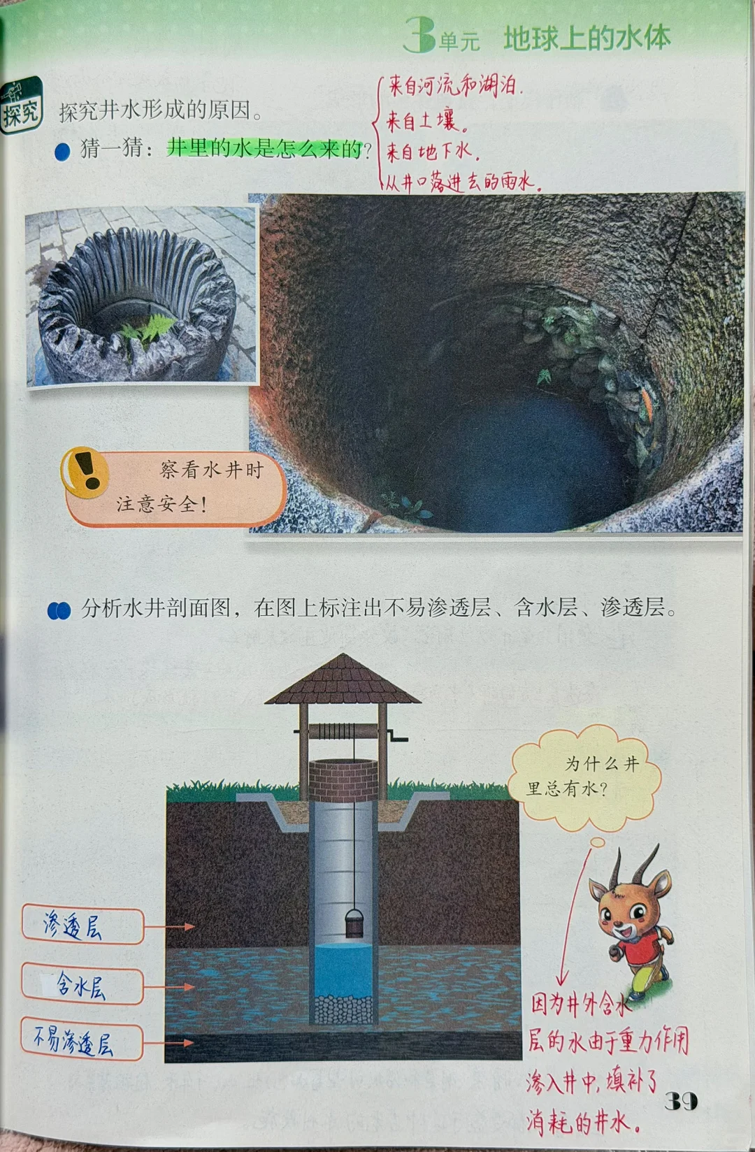 3上科学10.《地下水》课堂笔记