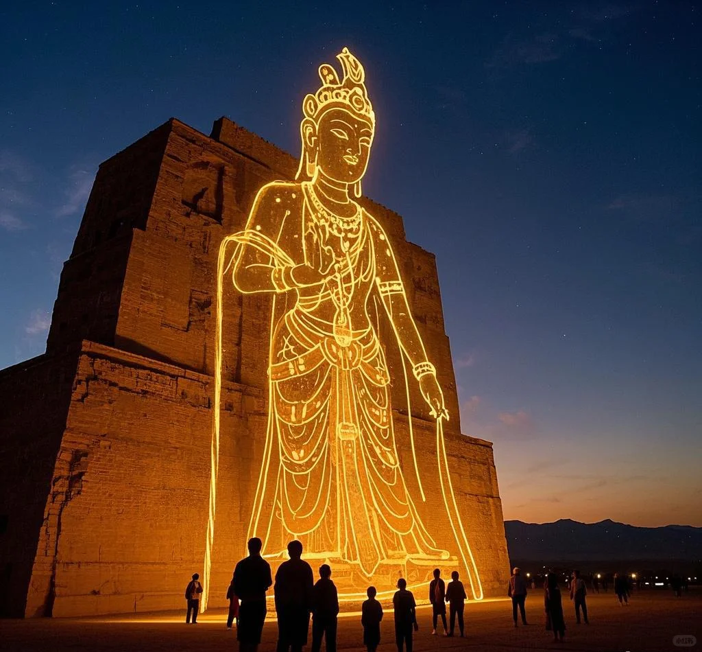 敦煌壁画3D光雕复原欣赏