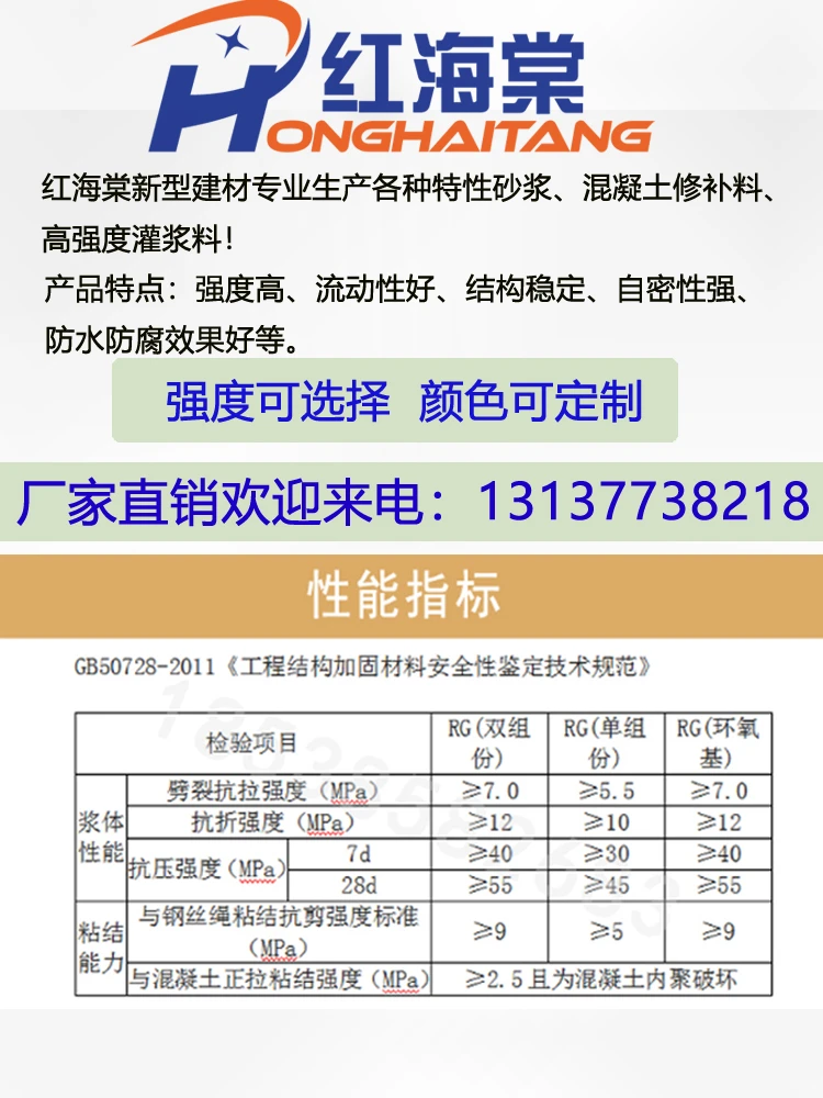 高强聚合物砂浆加固防腐