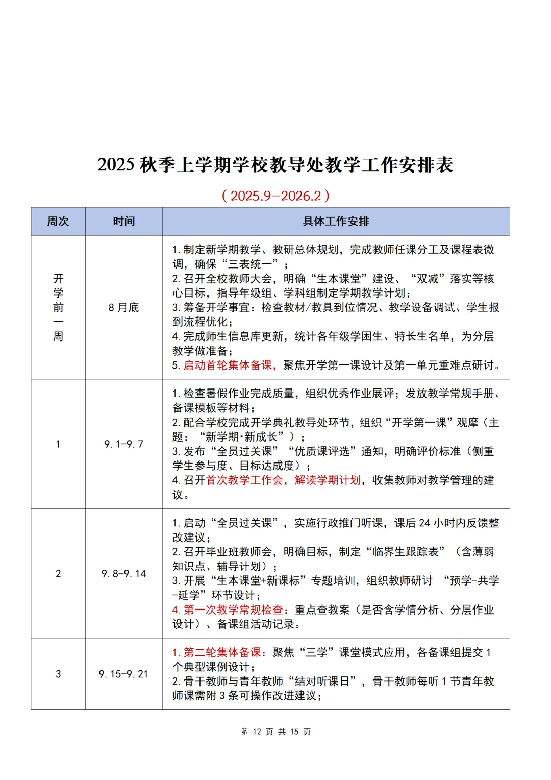 2025-2026学年第一学期教导处工作计划