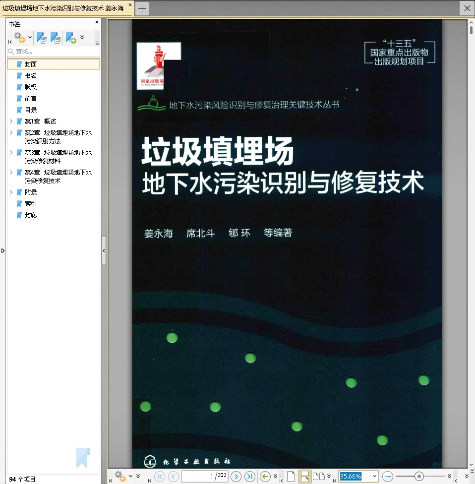 垃圾填埋场地下水污染识别与修复技术 姜永