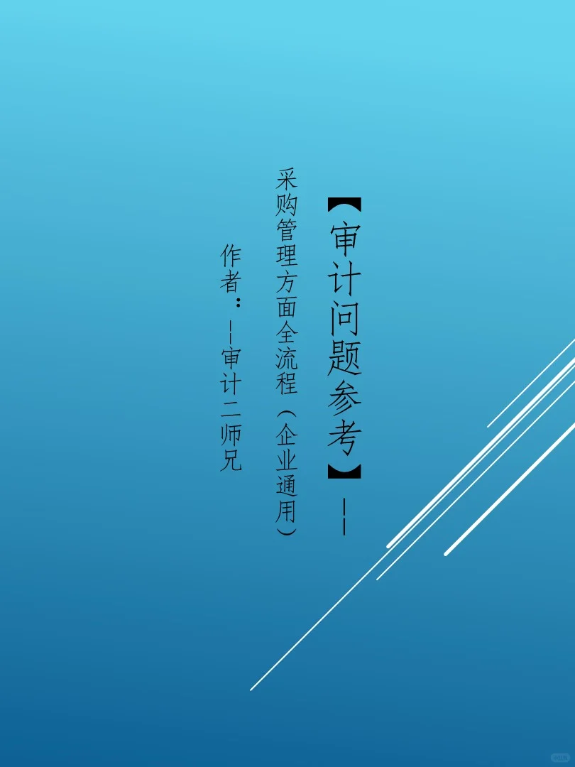 【审计问题参考】-采购管理方面