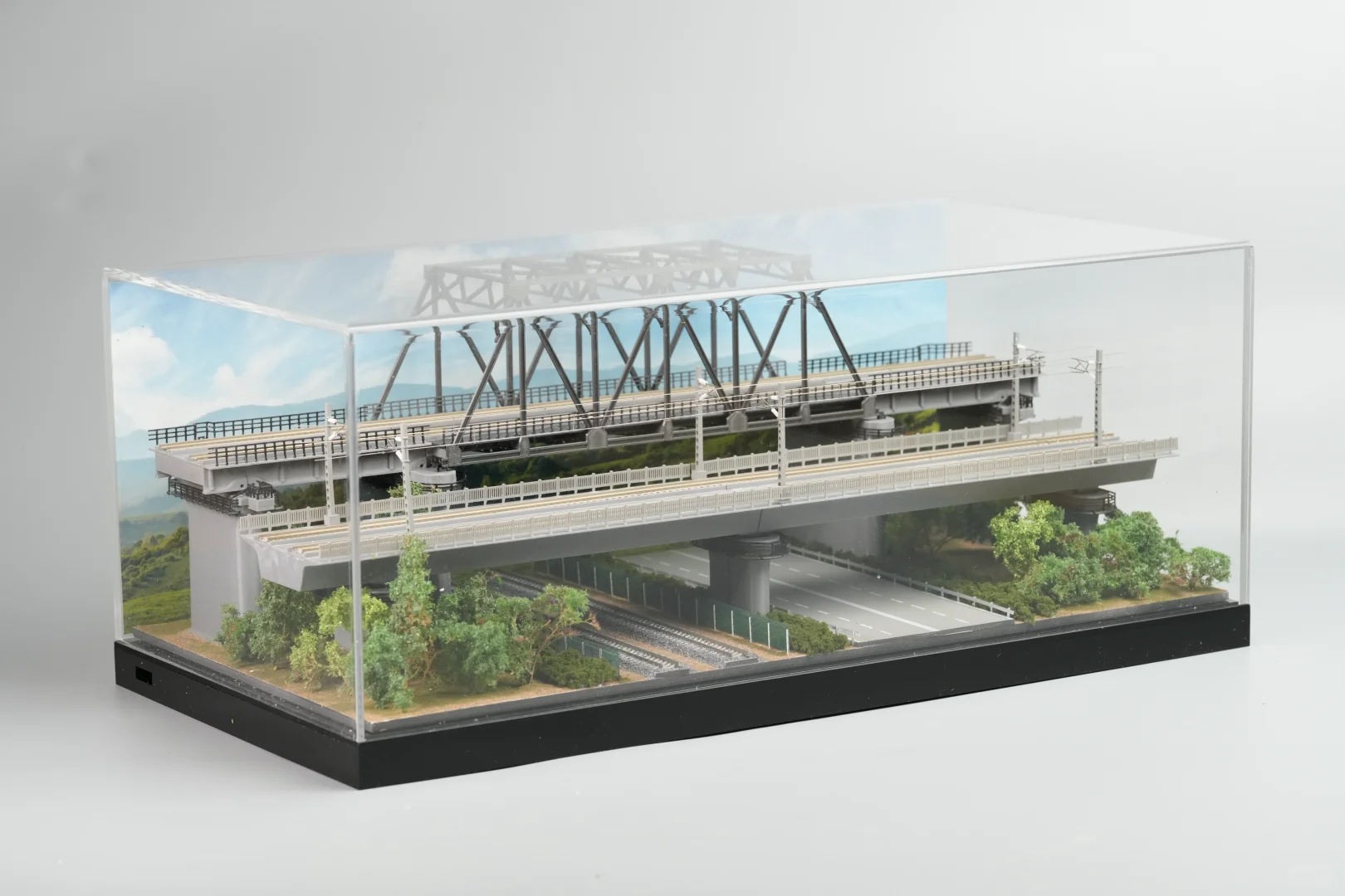 【N比例】火车模型 铁路交通枢纽场景展示盒