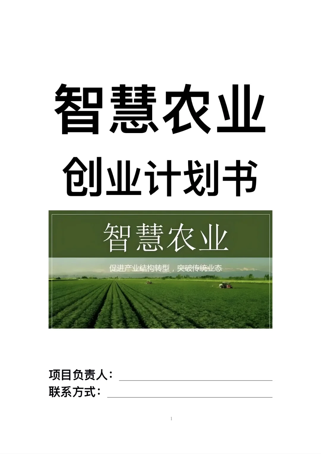 智慧农业-创业计划书word➕ppt
