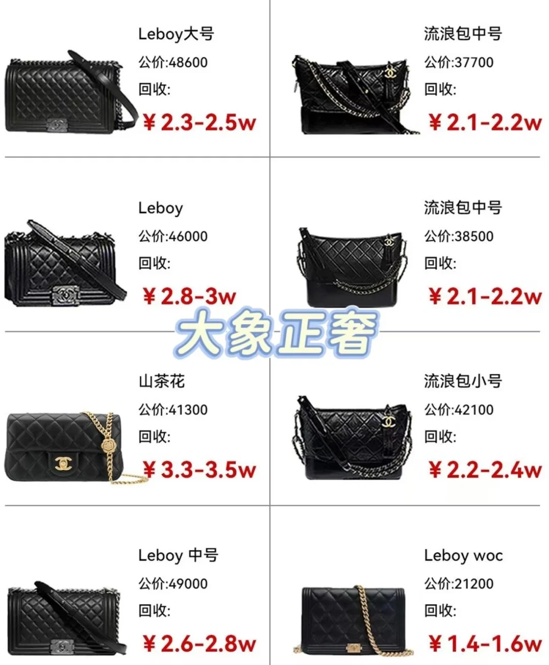 滴滴滴！香奈儿包包保值行情大放送！