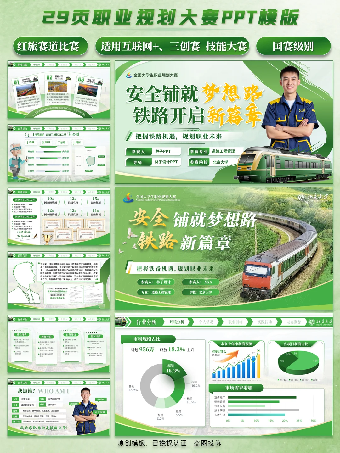 创赛获奖案例|职业规划大赛《铁路省道》PPT