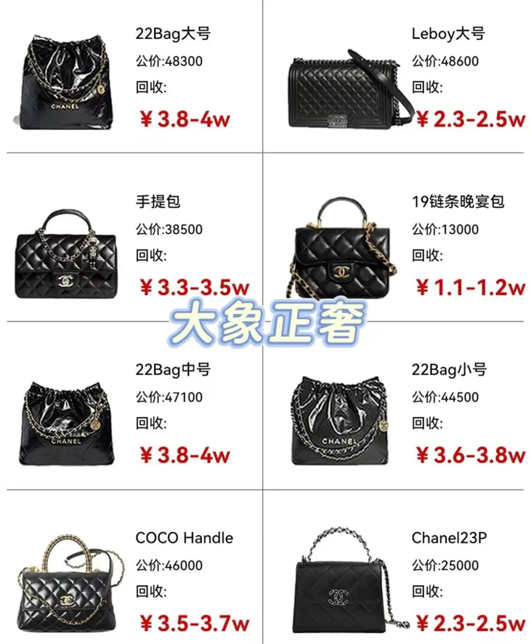 滴滴滴！香奈儿包包保值行情大放送！